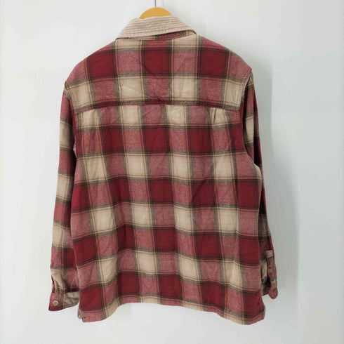 ザラ ZARA ジップアップチェックブルゾン 襟コーデュロイ フラップポケット メンズ JPN:L