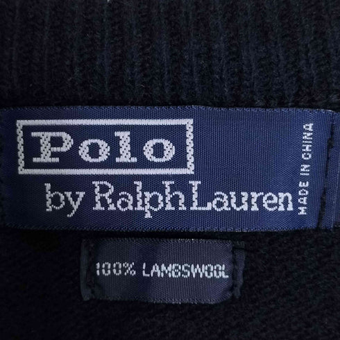 ポロバイラルフローレン Polo by RALPH LAUREN LAMBSWOOL ポニー刺繍 Vネック ラムウールニット メンズ import:L