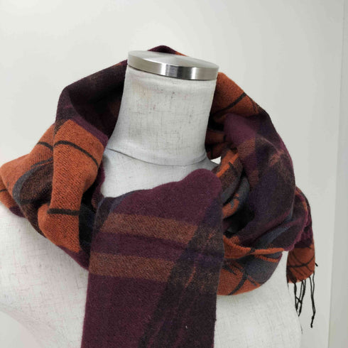 ヴィヴィアンウエストウッド Vivienne Westwood イタリア製ロゴ刺繍ウールフリンジマフラー レディース