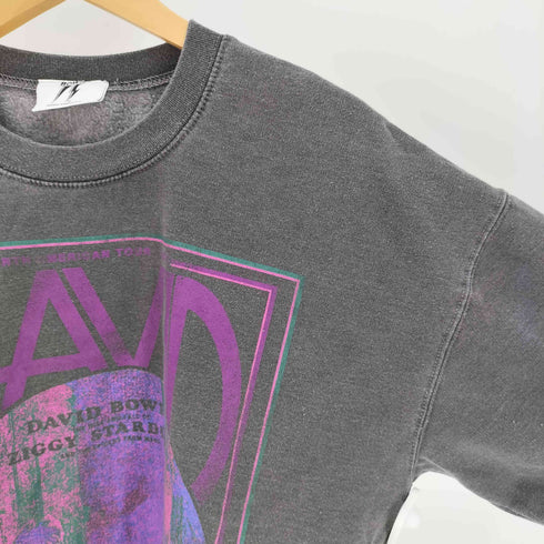 ZIGGY STARDUST アーティスト プリント ガーメントダイ ビビット プリント クルーネック スウェット メンズ import:S