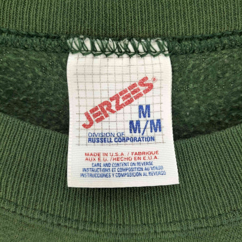 90S USA製 JERZEES ボディ MARCHING BAND 3段 カレッジ プリント クルーネック スウェット メンズ import:M