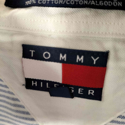 トミーヒルフィガー TOMMY HILFIGER ロゴ刺繍 ストライプ BD L/S シャツ オーバーサイズ メンズ JPN:XL