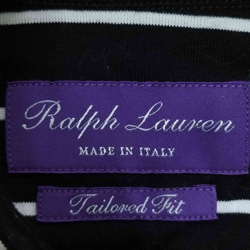 ラルフローレンパープルレーベル RALPH LAUREN PURPLE LABEL イタリア製 ストレッチ ボーダーシャツ レディース 14.5