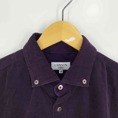ラバンスポーツ LANVIN SPORT ロゴ刺繍 袖切替 コーデュロイ ボタンダウンシャツ メンズ 40