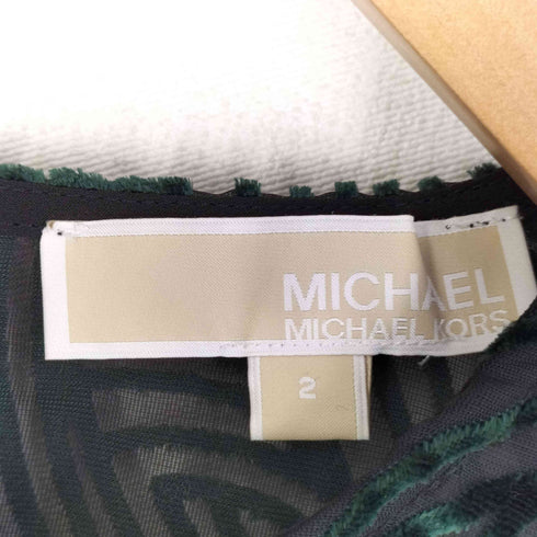 マイケルマイケルコース Michael Michael Kors Velvet A-Line Cocktail Dress シアー切替 ベロアワンピース レディース JPN:2