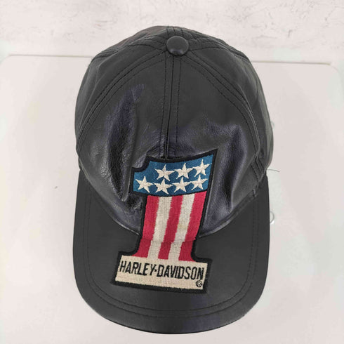 ハーレーダビッドソン HARLEY-DAVIDSON 星条旗 レザー6パネルキャップ メンズ