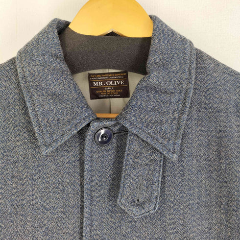ミスターオリーブ MR.OLIVE ツイード ステンカラーコート ショート丈 メンズ JPN:S