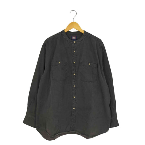 フェイデッドグローリー FADED GLORY 2ポケット バンドカラー ブラックデニムシャツ メンズ import:XL