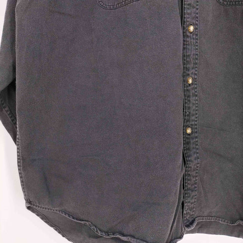 フェイデッドグローリー FADED GLORY 2ポケット バンドカラー ブラックデニムシャツ メンズ import:XL
