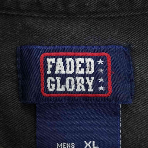 フェイデッドグローリー FADED GLORY 2ポケット バンドカラー ブラックデニムシャツ メンズ import:XL