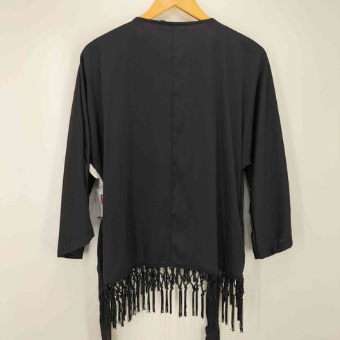 ザラ ZARA 花刺繍フリンジデザインブラウス レディース M