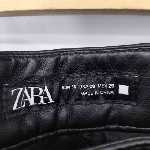ザラ ZARA フェイクレザーテーパードパンツ レディース EUR:36
