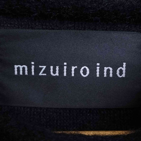 ミズイロインド mizuiro ind ドレープネック アシンメトリー ウールニットコート レディース FREE