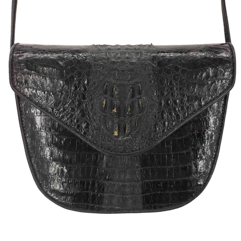 GENUINE CROCODILE SKIN クロコ型押し ショルダーバッグ レディース