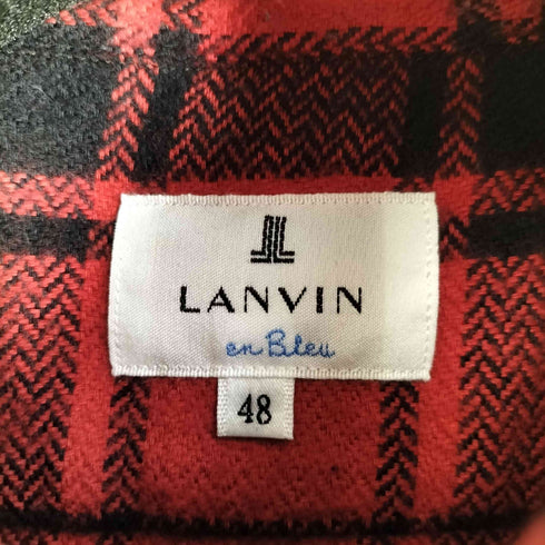 ランバンオンブルー LANVIN en Bleu チェック柄 長袖ネルシャツ メンズ JPN:48