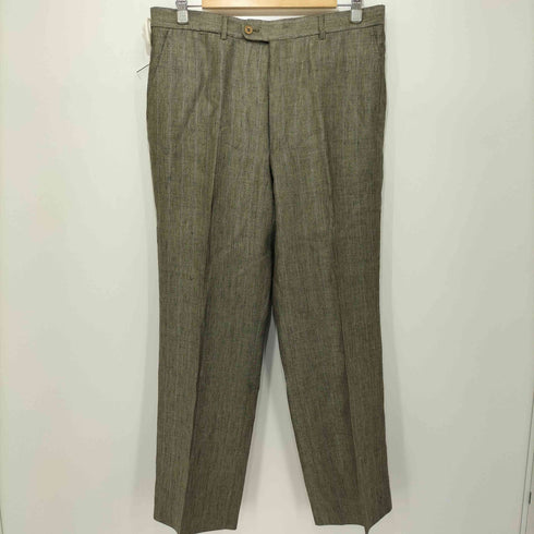 ermenegildo zegna イタリア製 リネン ピークドラペル ダブルプレスト テーラードジャケット メンズ 50