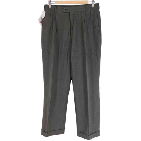 JoS.A.BANK 80s USA製 PURE WOOL グレンチェック 2タックワイドスラックス メンズ