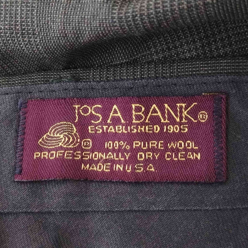 JoS.A.BANK 80s USA製 PURE WOOL グレンチェック 2タックワイドスラックス メンズ
