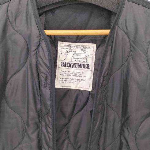 バックナンバー BACK NUMBER M-65 キルティングライナー ブラック メンズ JPN:S