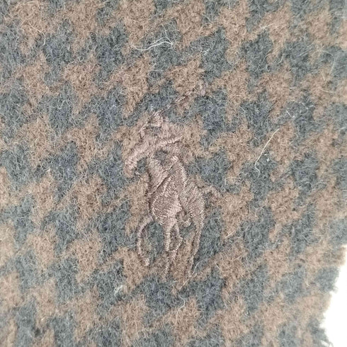 ポロラルフローレン POLO RALPH LAUREN イタリア製 千鳥格子 同色ポニー ウールマフラー メンズ