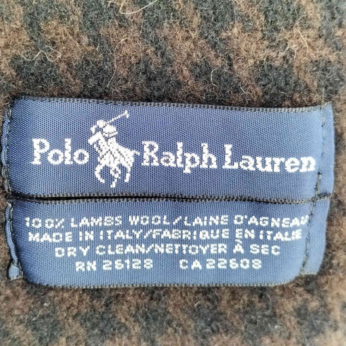 ポロラルフローレン POLO RALPH LAUREN イタリア製 千鳥格子 同色ポニー ウールマフラー メンズ