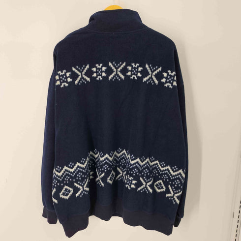 90S キャラクター刺繍ハーフジップフリースジャケット 海外規格 ノルディック オーバーサイズ メンズ JPN:XXL