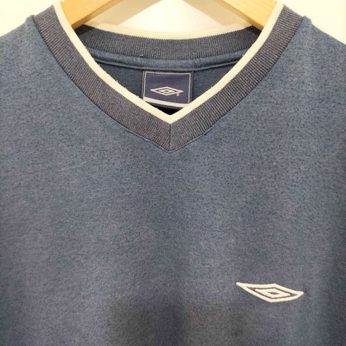 アンブロ UMBRO 00S ワンポイントロゴ刺繍 Vネック S/S Tシャツ メンズ import:M