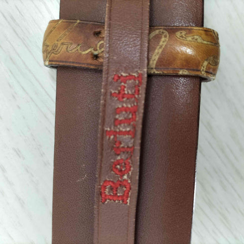 ベルルッティ Berluti 英字デザイン レザーベルト メンズ 80 32