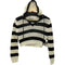 ザラ ZARA HOODED KNIT SWEATER WITH STRIPES Square One クロップドサマーニットフーディー レディース import:S