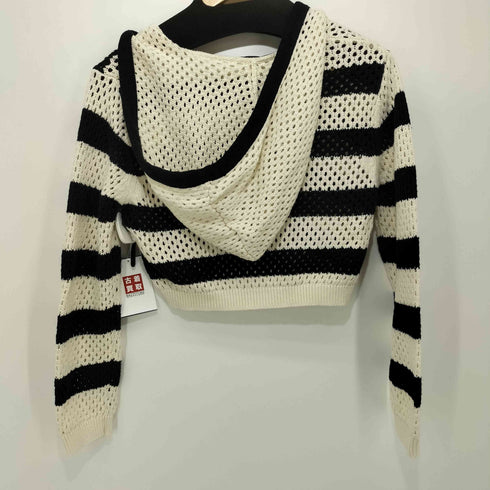 ザラ ZARA HOODED KNIT SWEATER WITH STRIPES Square One クロップドサマーニットフーディー レディース import:S