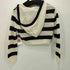 ザラ ZARA HOODED KNIT SWEATER WITH STRIPES Square One クロップドサマーニットフーディー レディース import:S