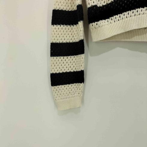 ザラ ZARA HOODED KNIT SWEATER WITH STRIPES Square One クロップドサマーニットフーディー レディース import:S