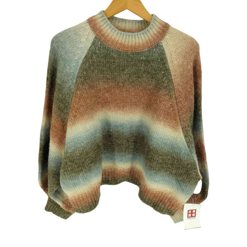 she's closet モヘアタッチボリュームスリーブショート丈グラデーションニット レディース FREE