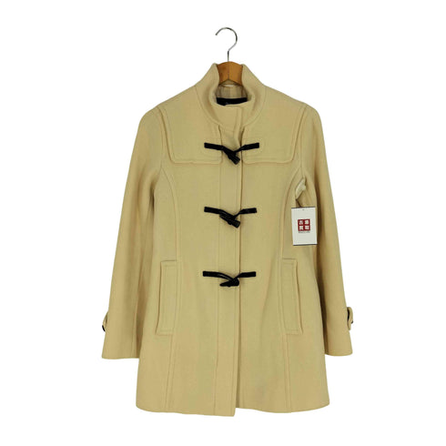 バーバリーロンドン BURBERRY LONDON 水牛角トグル スタンドカラー ウール ダッフルコート レディース 38