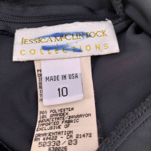JESSICA McCLINTOCK COLLECTIONS 80-90s MADE IN USA ラインストーン 刺繍 ベロア ロング ワンピース レディース 10