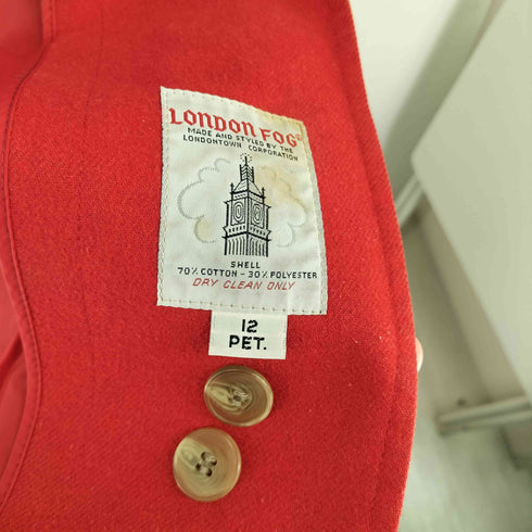 ロンドンフォグ LONDON FOG ロングトレンチコート 裏地赤エポレット レディース US:12