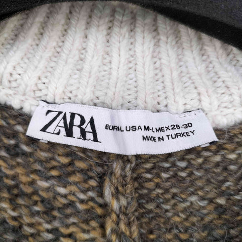 ザラ ZARA メランジウール フリンジポンチョ レディース M-L