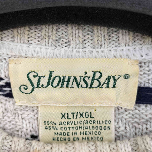 セントジョンズベイ STJOHNS BAY MADE IN MEXICO アクリルコットン マルチカラーニット バーズアイ メンズ import:XL