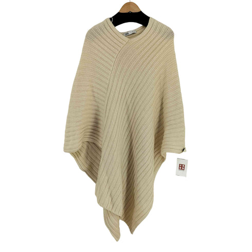 ザラ ZARA アシンメトリー ロングポンチョ ケープ レディース import:L