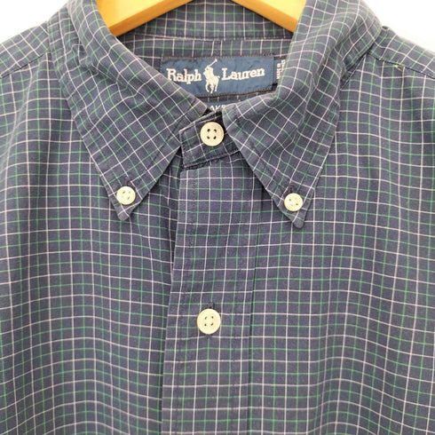 ラルフローレン RALPH LAUREN BLAKE コットン ポニー刺繍 チェック B.D L/S シャツ メンズ import:M