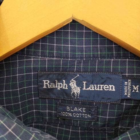 ラルフローレン RALPH LAUREN BLAKE コットン ポニー刺繍 チェック B.D L/S シャツ メンズ import:M