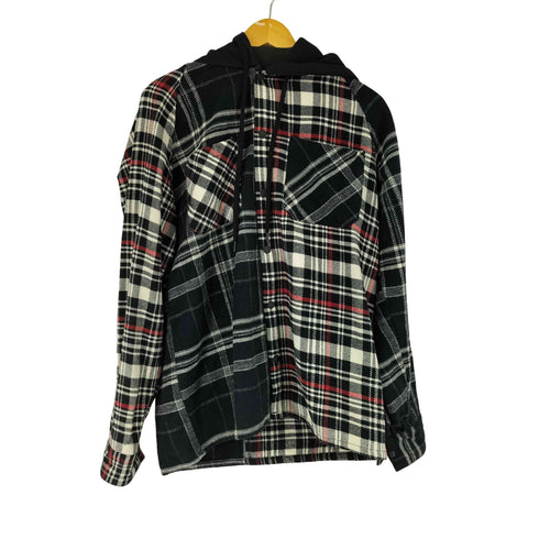 ザラ ZARA ネルシャツドッキングパーカー メンズ M