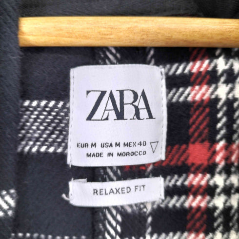 ザラ ZARA ネルシャツドッキングパーカー メンズ M