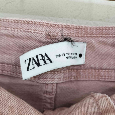 ザラ ZARA ストレートハイウエストデニム ピンク レディース EUR:38
