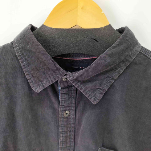 トミーヒルフィガー TOMMY HILFIGER フロントロゴ刺繍 L/S ピケ シャツ メンズ import:XL