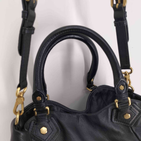 マークバイマークジェイコブス Marc by Marc Jacobs Classic Q クラシック キュー ロゴ プレート シボ革 レザー 2WAY ショルダーバッグ トートバッグ レディース