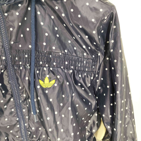アディダス adidas トレフォイルロゴ 刺繍 ドット ジップアップ パーカー レディース import:L
