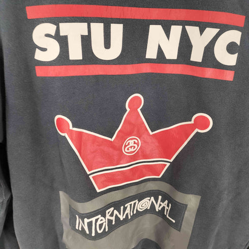 ステューシー Stussy OLD クラウンSSリンク STU NYCプリントプルオーバーパーカー メンズ JPN:L