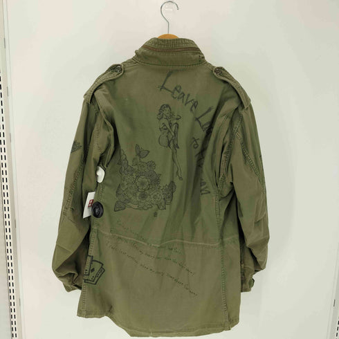 ユーエスアーミー U.S. ARMY 70S~80S M65 フィールドジャケット SCOVILLブラスジップ 落書き ハンドペイント 転写シート ボロ ダメージ メンズ