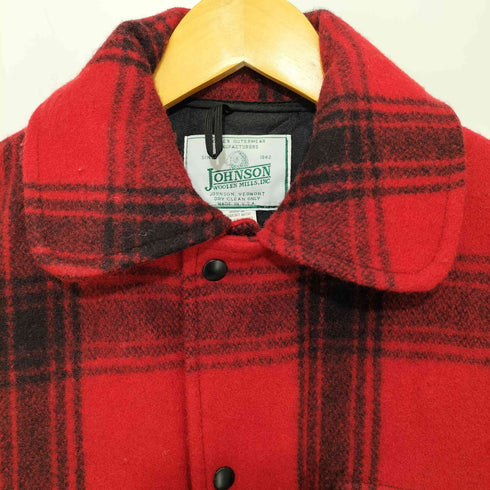 ジョンソンウーレンミルズ Johnson Woolen Mills 90S USA製 ジップアップ タータンチェック ウールジャケット メンズ import:XS